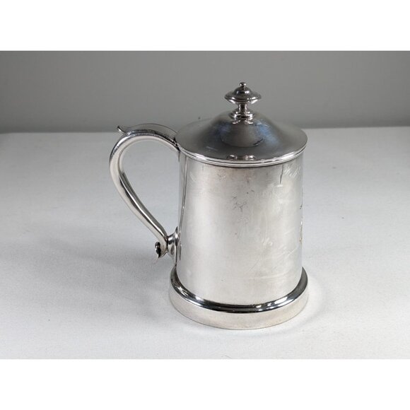 Vintage silver plated Scottish Clan Tankard monogram ACW lidded Tankard, Metal - Picture 4 of 10